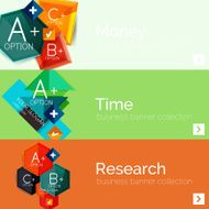 Flat design paper infographic banner set N30