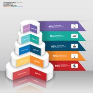 Abstract 3D digital business circle Infographic N3