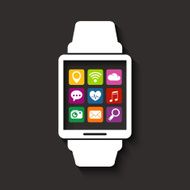Wearables technology device smartwatch with apps icons