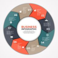 Vector circle arrows infographic diagram 8 options N2