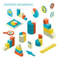isometric business finance analytics chart graphic