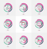 Minimal thin line design web icon set N2