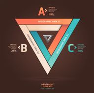 Abstract infographics infinite triangle origami
