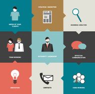 Infographics flat box diagram Business needs concept N2