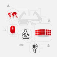 technology sticker infographic N25