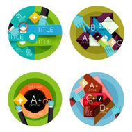 Set of option presentation labels flat design web infographic boxes N38