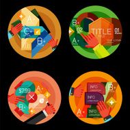 Set of option presentation labels flat design web infographic boxes N41