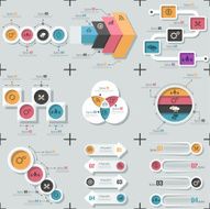 Set Of 9 Flat Minimal Infographics N7