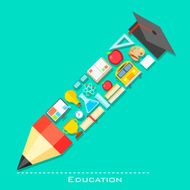 Education icon in shape of Pencil N2