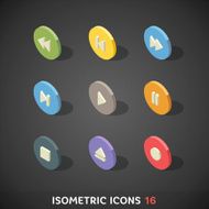 Flat Isometric Icons Set 16