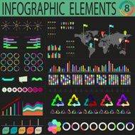 Varicoloured dark world infographics