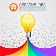 Creative idea lamp with rainbow