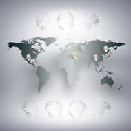 World map with pointer marks Infographic for business design and N3