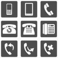 Vector Set of Telephone Icons N7