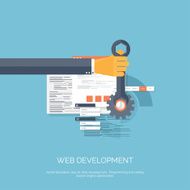 Vector illustration Flat computing background Programming coding Web development and N3