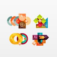 Set of modern geometric infographic web layouts N100