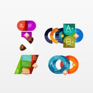 Set of modern geometric infographic web layouts N102