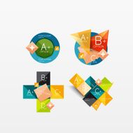 Set of modern geometric infographic web layouts N103