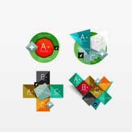 Set of modern geometric infographic web layouts N106