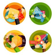 Set of option presentation labels flat design web infographic boxes N43