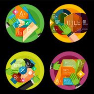 Set of flat design circle option infographics concepts N93