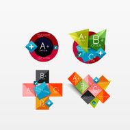 Set of modern geometric infographic web layouts N111