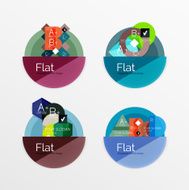 Set of flat design circle infographic icons N14