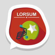 american football helmet flat icon with long shadow eps10 N9