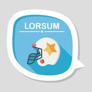 american football helmet flat icon with long shadow eps10 N10