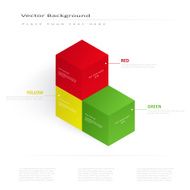 Vector 3d illustration color cubes N2