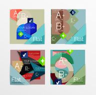 Flat design square shape infographic banner N20