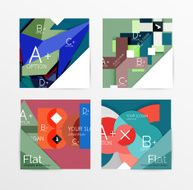 Flat design square shape infographic banner N22