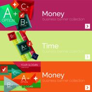 Flat design paper infographic banner set N46