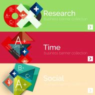 Flat design paper infographic banner set N49