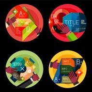 Set of option presentation labels flat design web infographic boxes N45