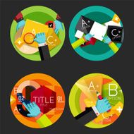 Set of option presentation labels flat design web infographic boxes N47