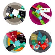 Set of flat design circle option infographics concepts N94