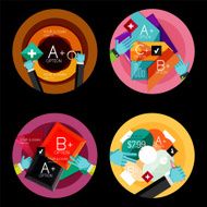 Set of flat design circle option infographics concepts N95