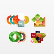 Set of modern geometric infographic web layouts N120