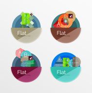 Set of flat design circle infographic icons N21