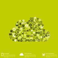 Flat abstract background with web icons Interface symbols Cloud computing N13