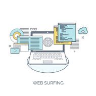 Vector illustration Flat computing background Programming coding Web development and N7