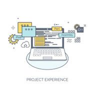 Vector illustration Flat computing background Programming coding Web development and N11