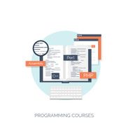 Vector illustration Flat computing background Programming coding Web development and N20
