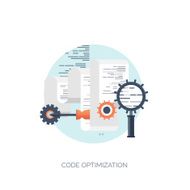 Vector illustration Flat computing background Programming coding Web development and N22