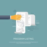 Vector illustration Flat computing background Programming coding Web development and N32