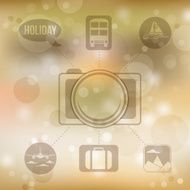 Set of flat design concept icons for holiday and travel