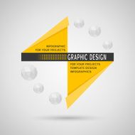 Abstract infographic design with yellow geometric elements