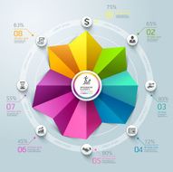 Business Infographics circle graph origami style