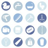 Vector Set of Bathroom and Hygiene Icons N3